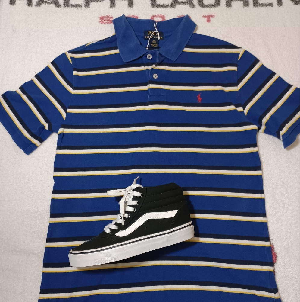 Ralph Lauren Polo Shirt Boys Youth Kids XL 18-20 Blue Black White Yellow (Red)